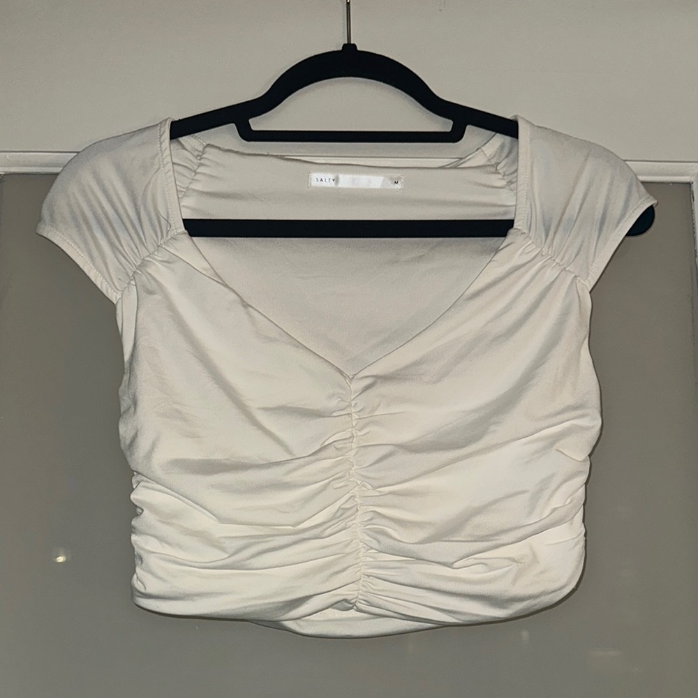 White Ruched Top - Picture 1 of 2